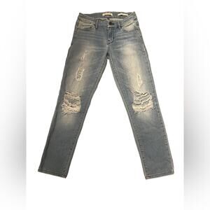 GUESS Denim Distressed Pencil Skinny Mid Jeans SZ 25 Women's